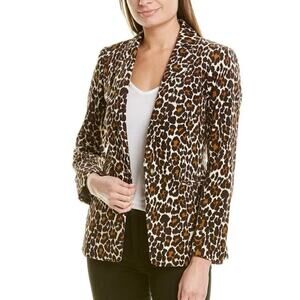 J. CREW Linen Parke Blazer Animal Print Cheetah Leopard Size 8